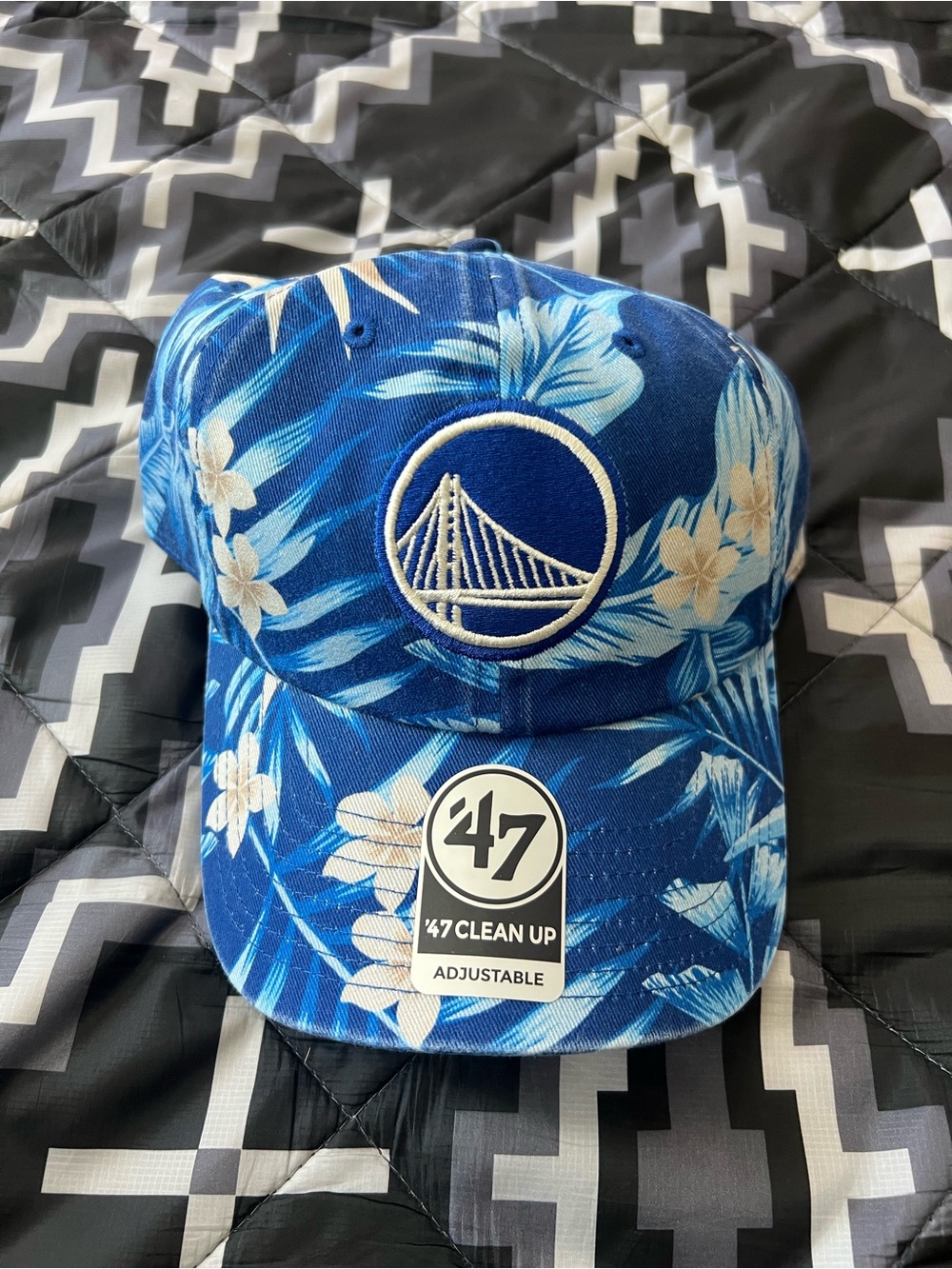 '47 Clean Up Golden State Warriors Floral Blue Adjustable Hat